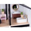 Moderní dřevěný domeček pro panenky ve stylu LOFT s panenkami a nábytkem 13