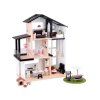 Moderní dřevěný domeček pro panenky ve stylu LOFT s panenkami a nábytkem 5