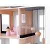 Moderní dřevěný domeček pro panenky ve stylu LOFT s panenkami a nábytkem 9