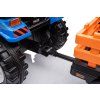 Elektrický traktor Mega D68 s přívěsem modrý 14