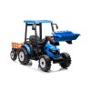 Elektrický traktor Mega D68 s přívěsem modrý 6