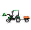 Elektrický traktor Mega D68 s přívěsem zelený 16