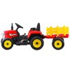 Dětský elektrický traktor s vlečkou červený 2