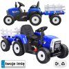 Dětský elektrický traktor s vlečkou modrý 5