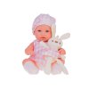 Panenka Newborn s králíčkem v košíku 32 cm Růžová 5