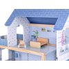 Domeček pro panenky + nábytek 3 patra terasa dřevěný blankytně modrý