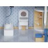 Domeček pro panenky + nábytek 3 patra terasa dřevěný blankytně modrý 9