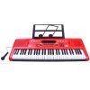Klávesy Keyboard s mikrofonem 61 kláves červené