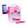 Hudební růžový reproduktor Boombox pro děti s mikrofonem 2