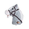 Plyšový koník Hobby Horse se zvuky cvalu a řehtání + pohyblivá tlama šedý 3