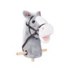 Plyšový koník Hobby Horse se zvuky cvalu a řehtání + pohyblivá tlama šedý 4