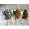 Plyšový koník Hobby Horse se zvuky cvalu a řehtání + pohyblivá tlama šedý 8