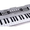 Hudební nástroj Varhany mini KEYBOARD 37 kláves + mikrofon STŘÍBRNÝ