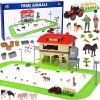 Farma set SÉRIE ZVÍŘÁTKA FARMA Stodola s cestou + traktor